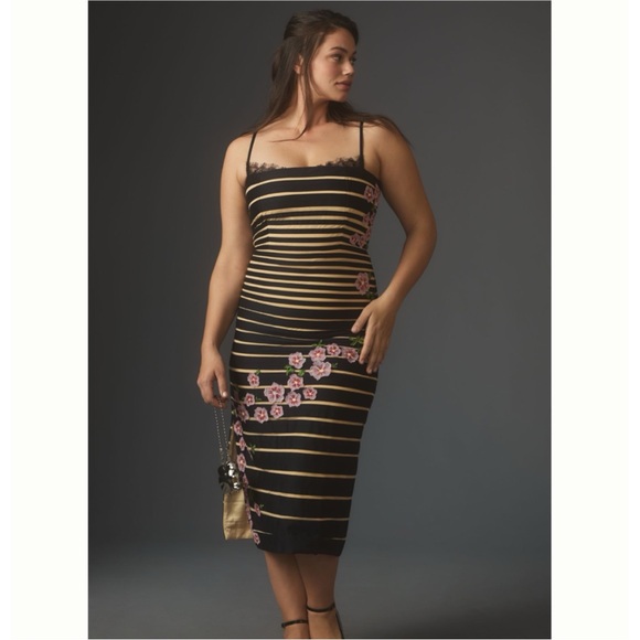 Anthropologie Square-Neck Slim Midi Dress Maeve - Picture 2 of 15